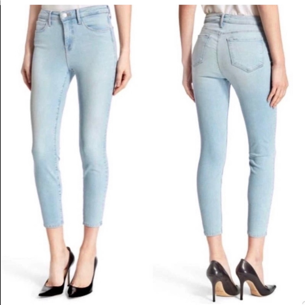 L'AGENCE High-Rise Claudine Cropped Skinny Jeans Powder NWT NEW SZ 26 Reg $240